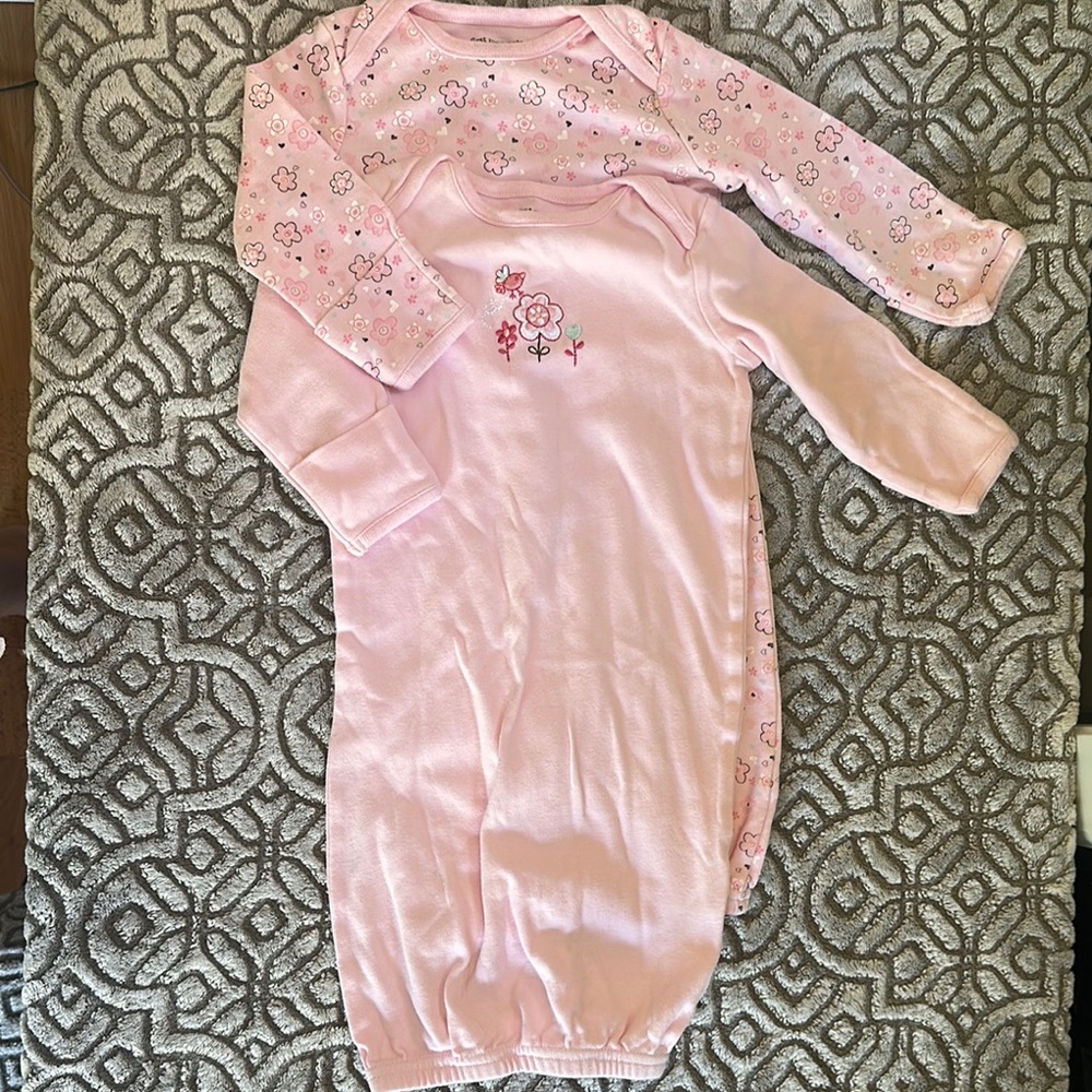 Pink Floral Baby Sleeper Set